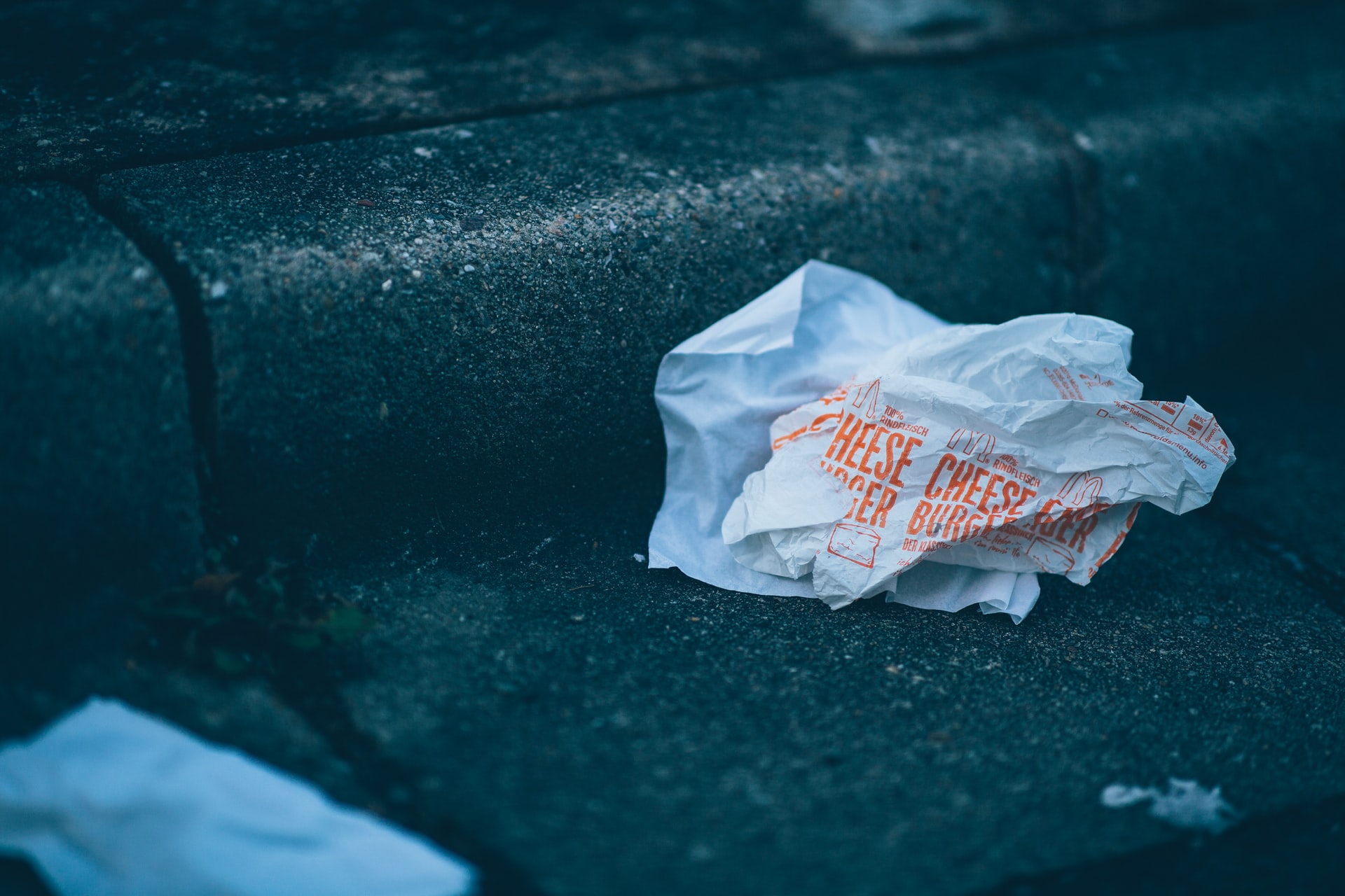 Discarded fast food wrapper